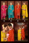 Vasudha By Rangoon Chinon Kurti With Bottom Dupatta Suppliers In India
